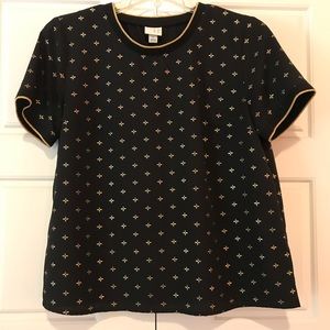 Black & Gold Silky Blouse